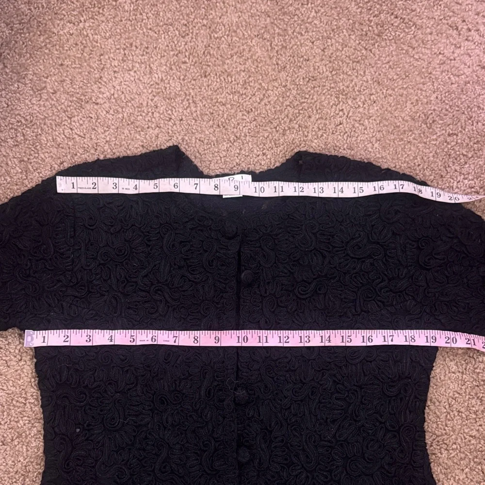 Vintage Floral Black Women's Button Up Cardigan - Picture 7 of 12